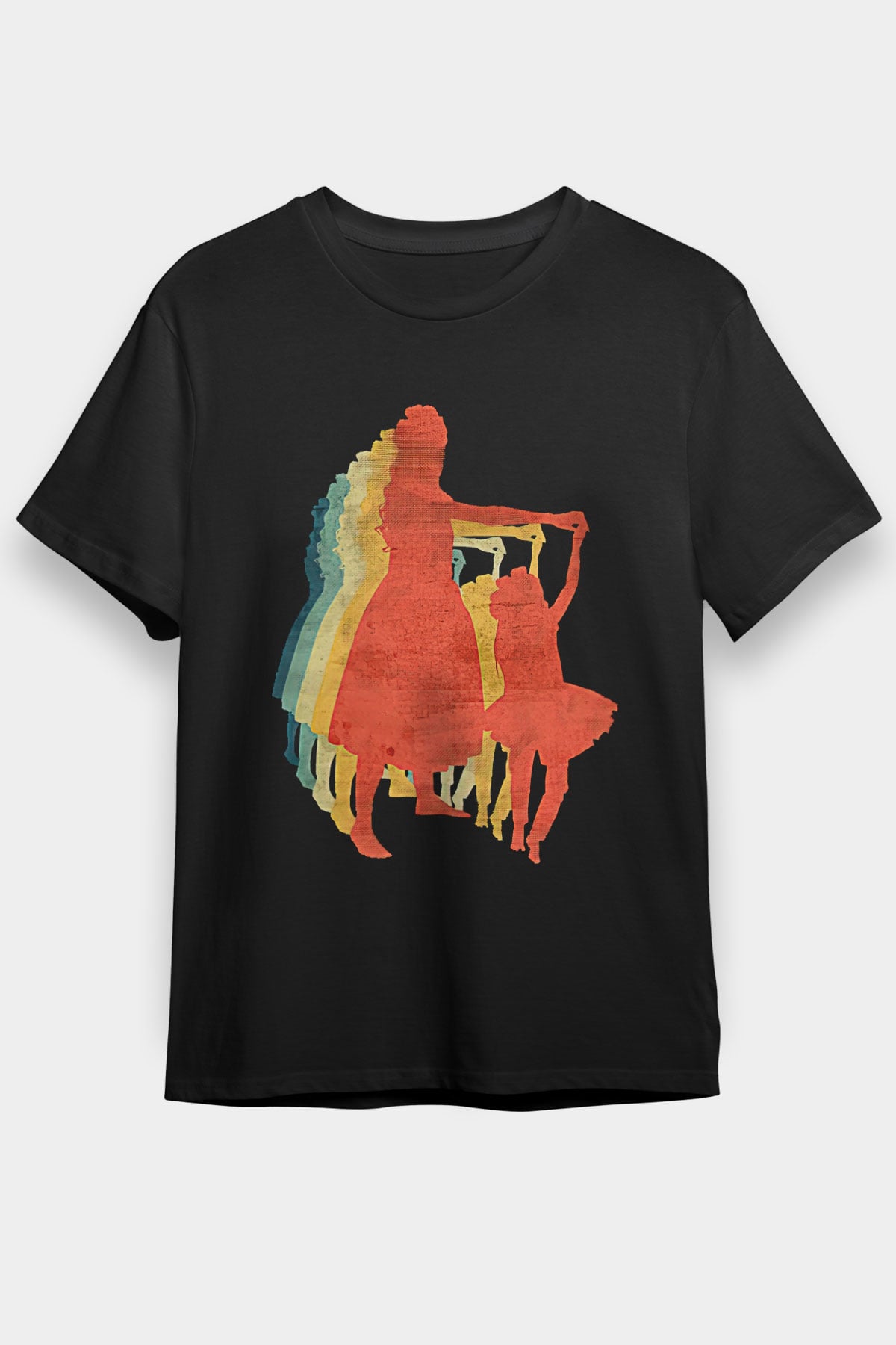 Anneler Günü Baskılı Unisex Siyah Tişört - Tshirt