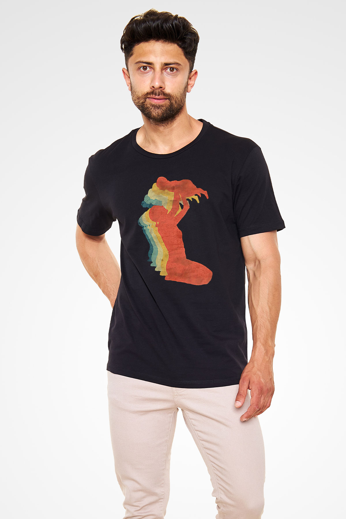 Anneler Günü Baskılı Unisex Siyah Tişört - Tshirt