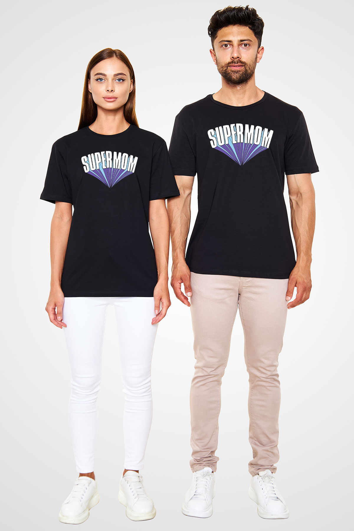 Anneler Günü Baskılı Unisex Siyah Tişört - Tshirt