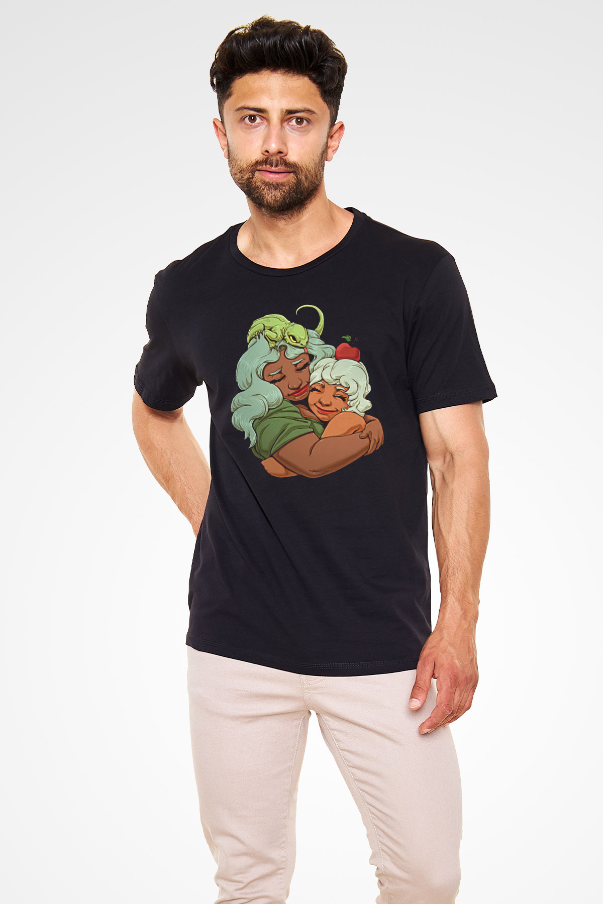 Anneler Günü Baskılı Unisex Siyah Tişört - Tshirt