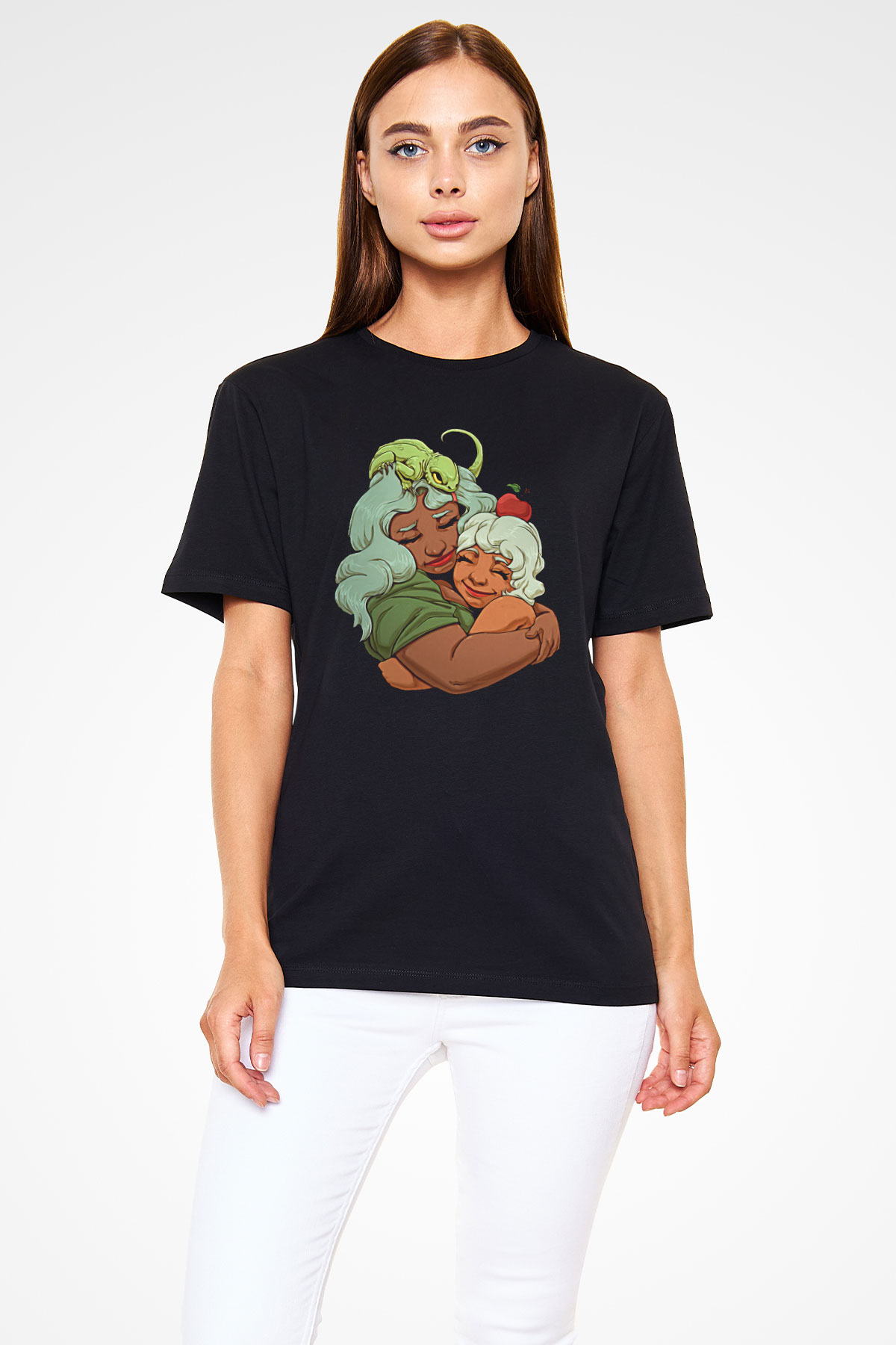 Anneler Günü Baskılı Unisex Siyah Tişört - Tshirt