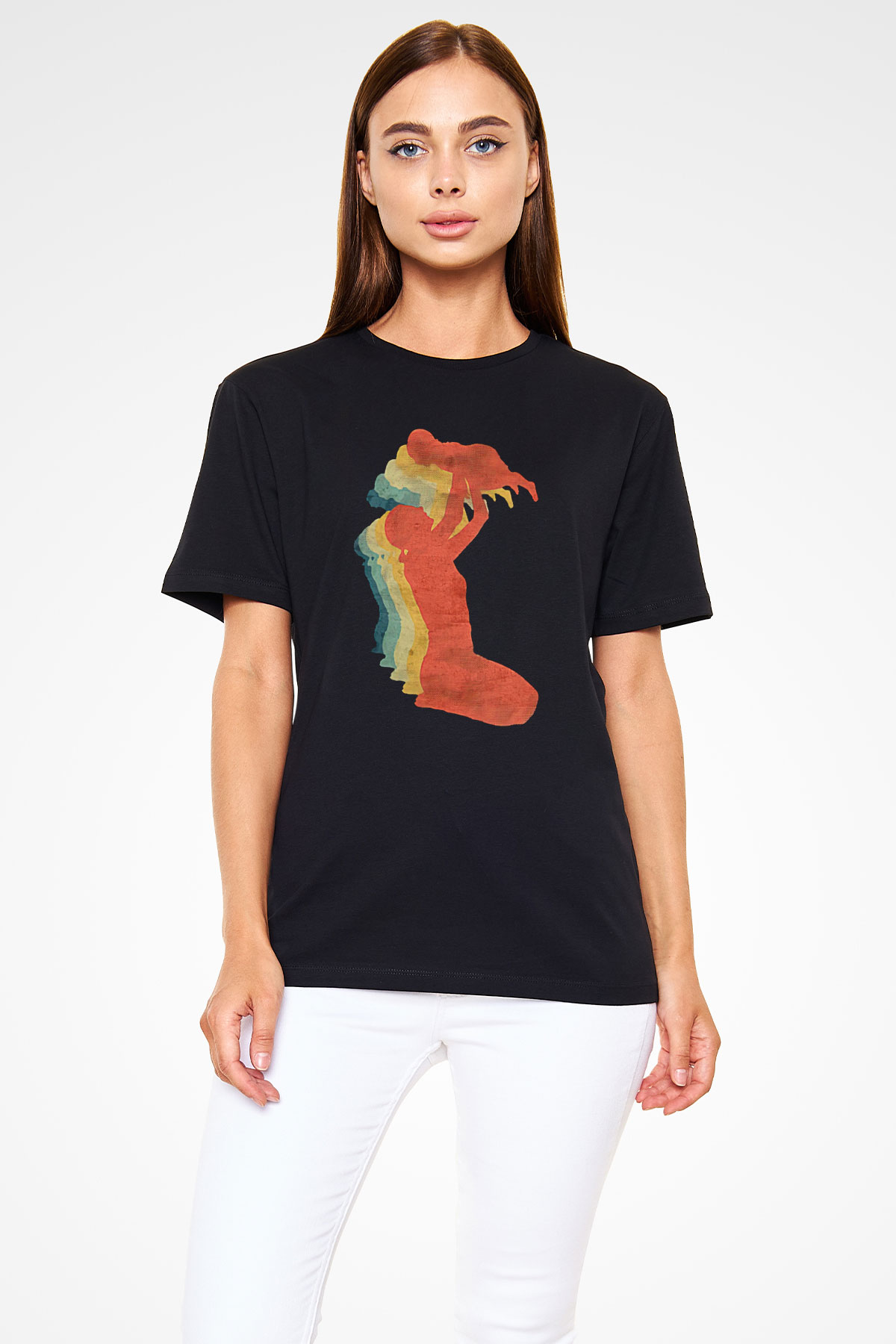 Anneler Günü Baskılı Unisex Siyah Tişört - Tshirt