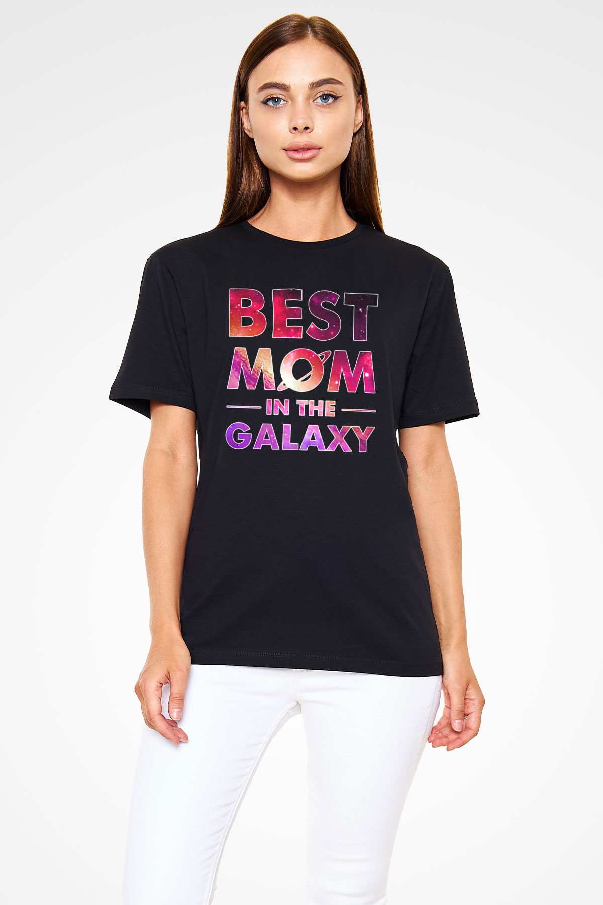 Anneler Günü Baskılı Unisex Siyah Tişört - Tshirt