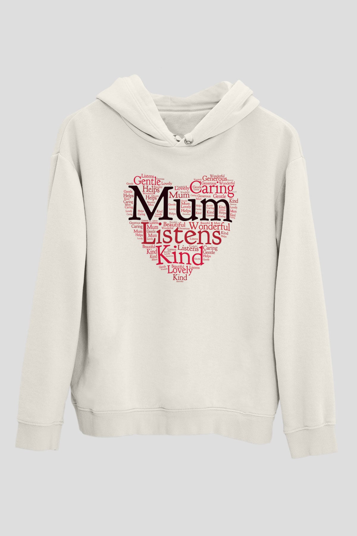 Anneler Günü Beyaz Unisex Kapşonlu Sweatshirt