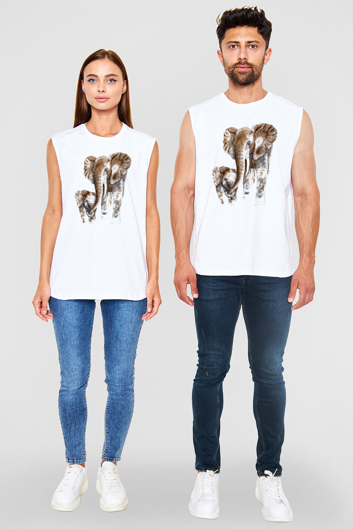 Anneler Günü Beyaz Unisex Kolsuz Tişört