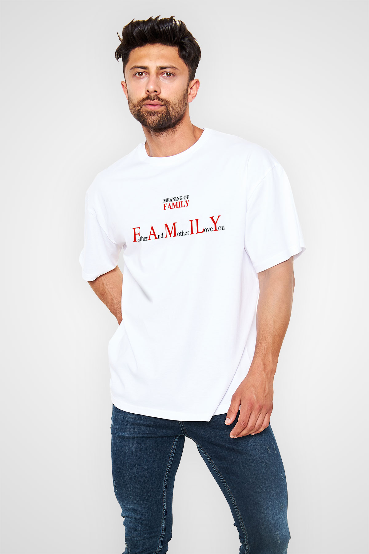 Anneler Günü Beyaz Unisex Oversize Tişört T-Shirt