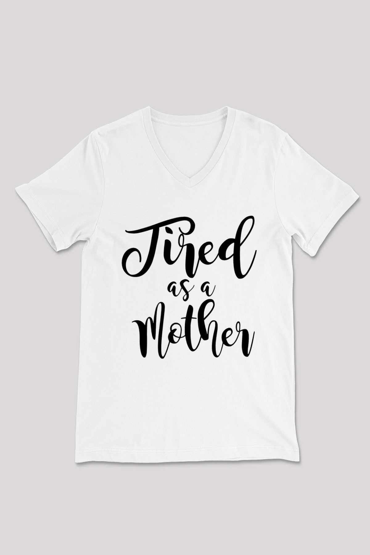 Anneler Günü Beyaz Unisex V Yaka Tişört T-Shirt