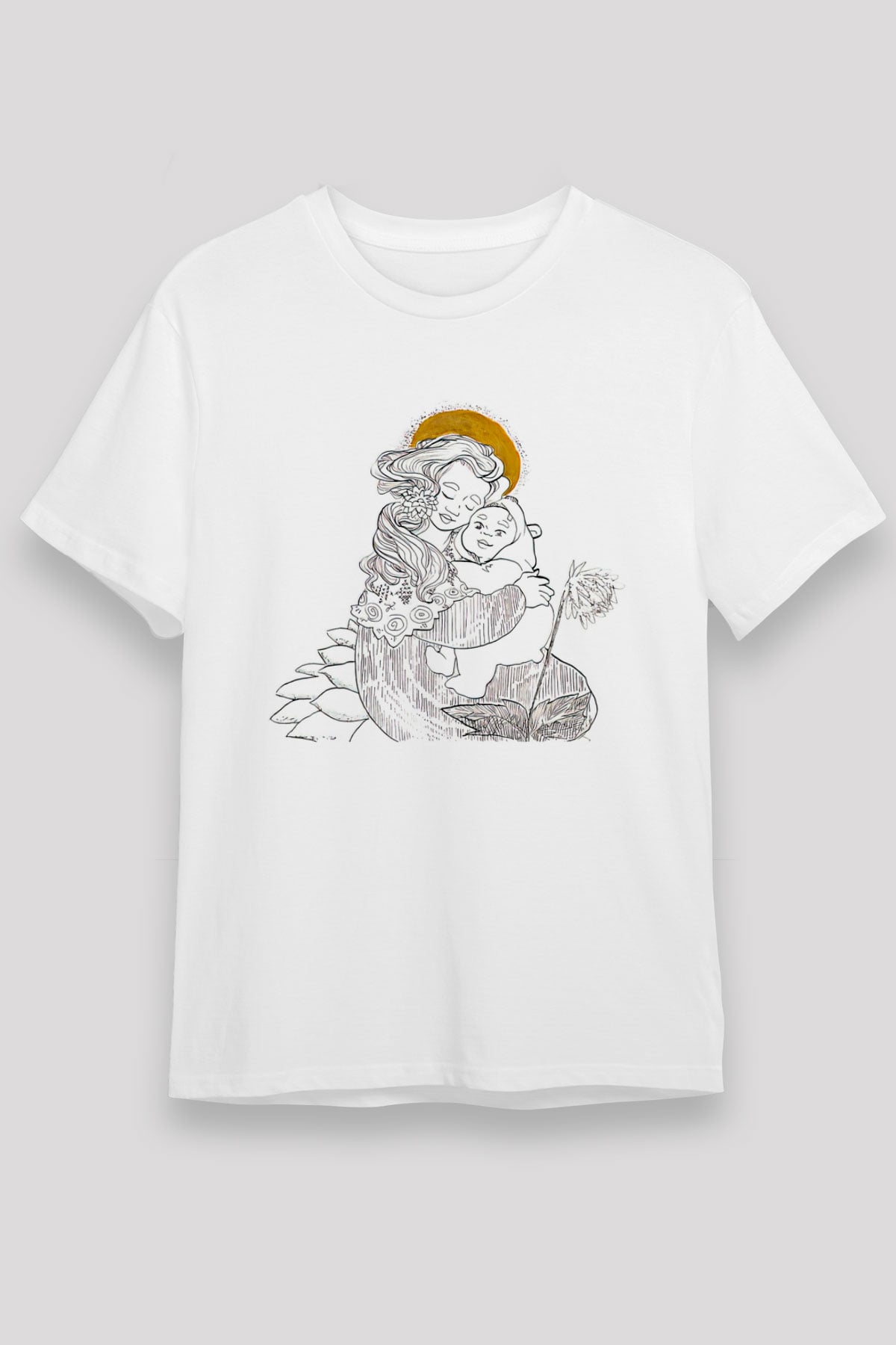 Anneler Günü Unisex Baskılı Beyaz Tişört - Tshirt
