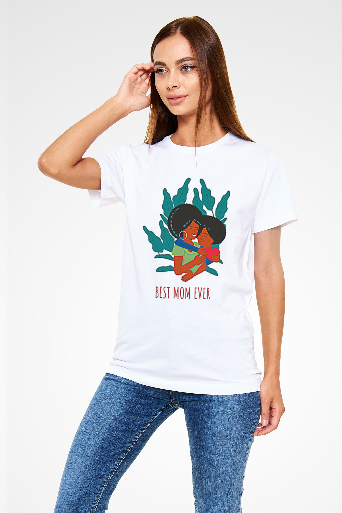 Anneler Günü Unisex Baskılı Beyaz Tişört - Tshirt