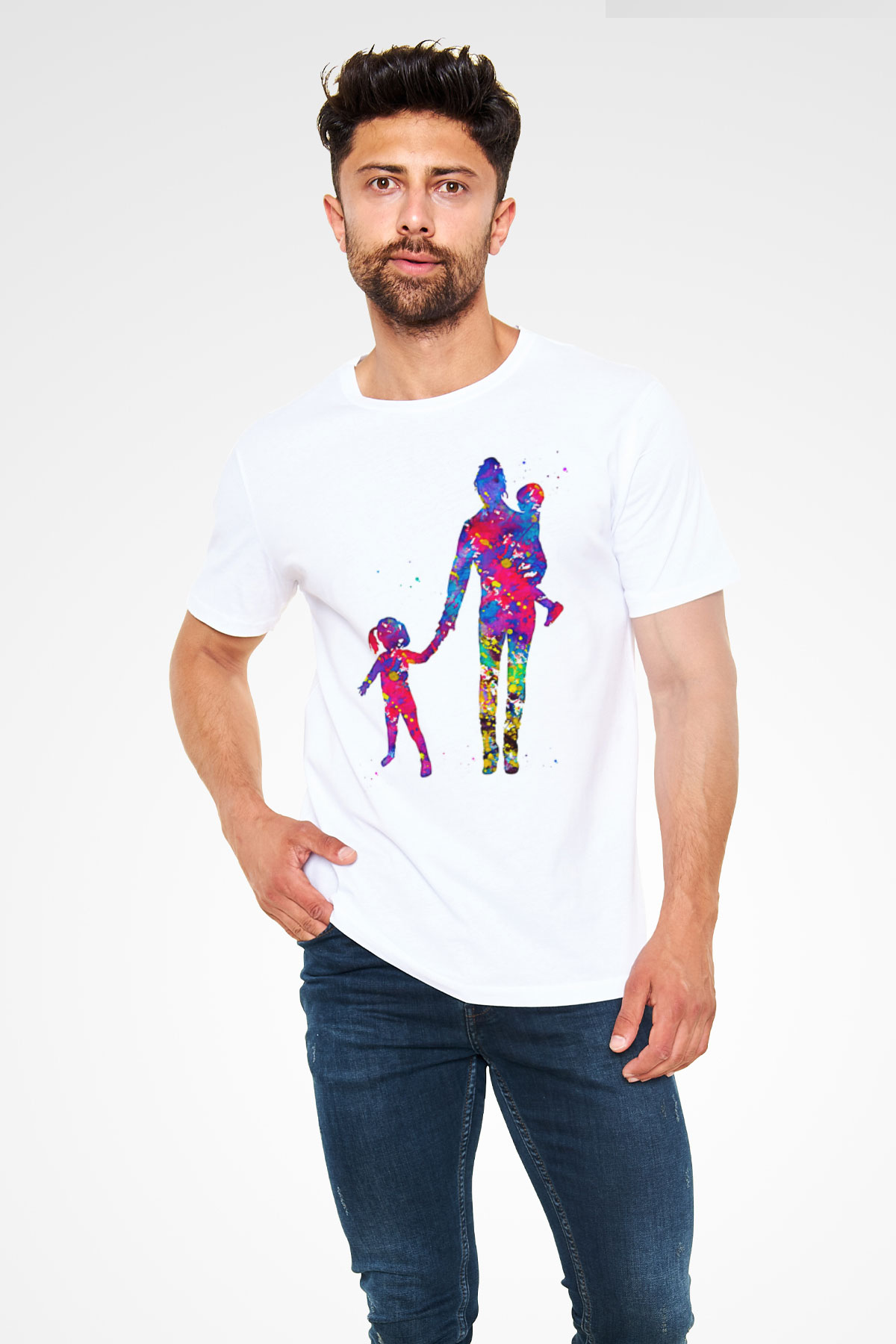 Anneler Günü Unisex Baskılı Beyaz Tişört - Tshirt