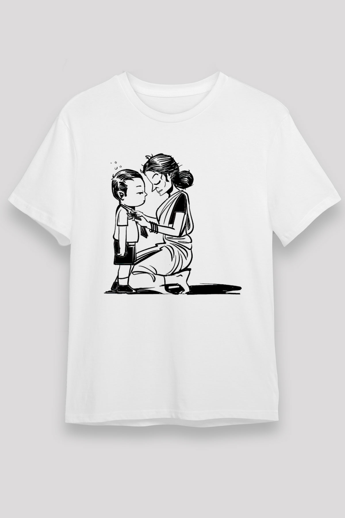 Anneler Günü Unisex Baskılı Beyaz Tişört - Tshirt