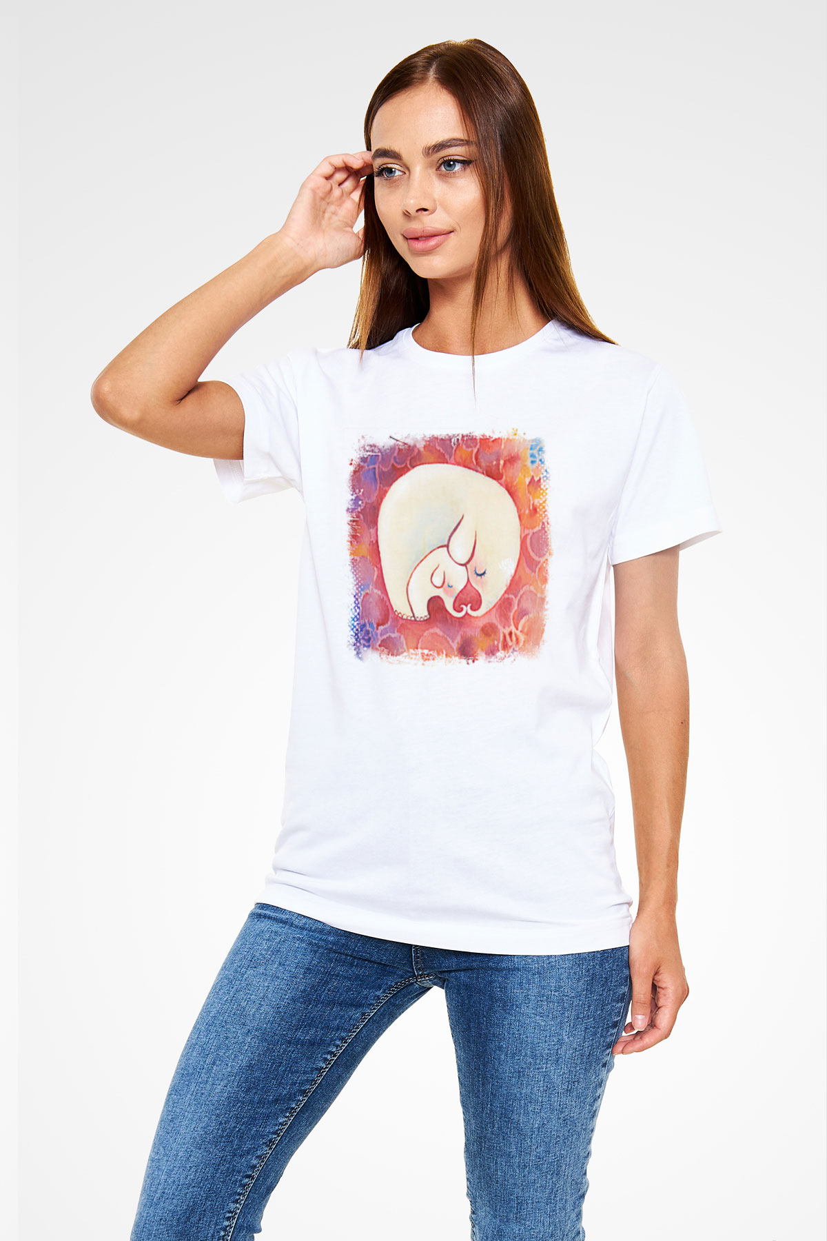 Anneler Günü Unisex Baskılı Beyaz Tişört - Tshirt