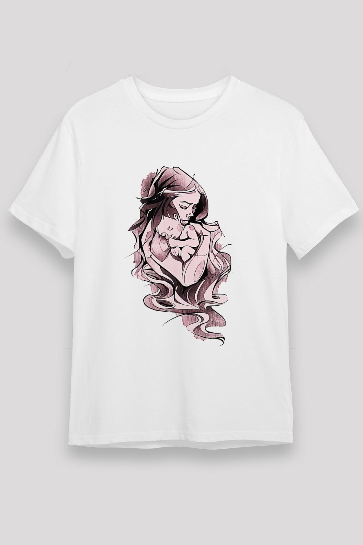 Anneler Günü Unisex Baskılı Beyaz Tişört - Tshirt
