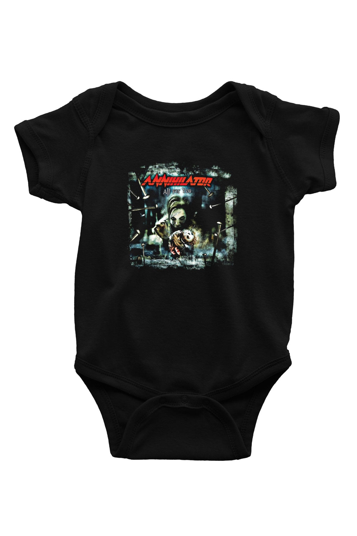 Annihilator Baskılı Unisex Siyah Bebek Body - Zıbın