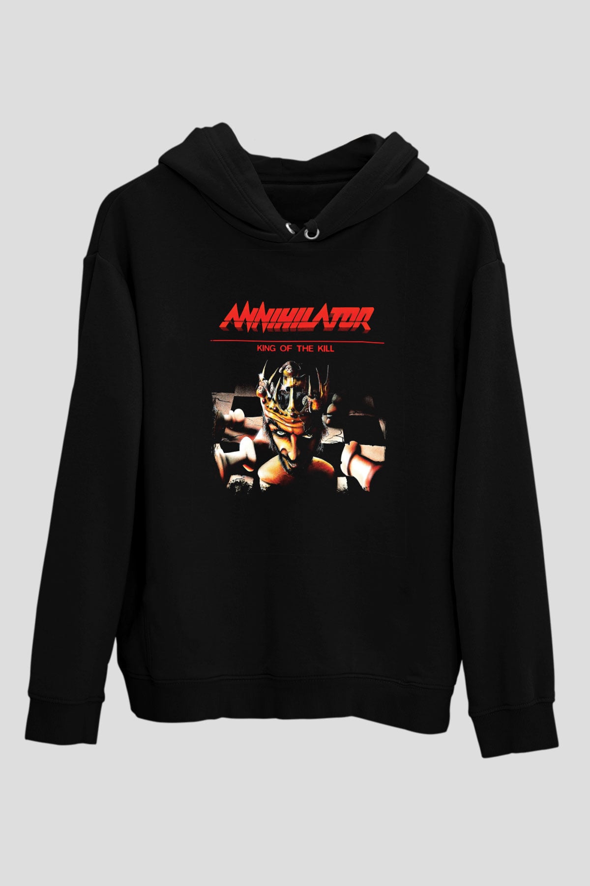 Annihilator Baskılı Unisex Siyah Hoodie
