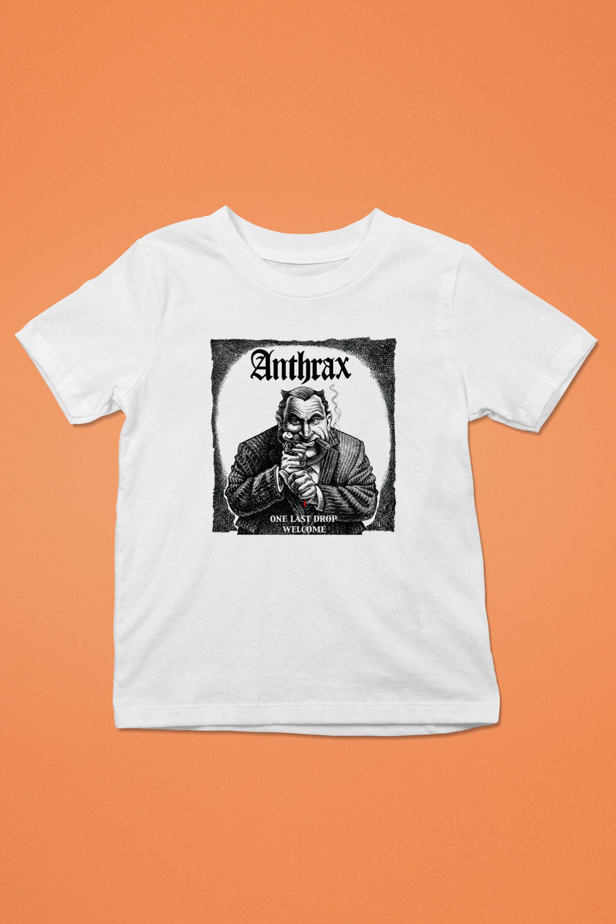 Anthrax Baskılı Beyaz Unisex Çocuk Tişört