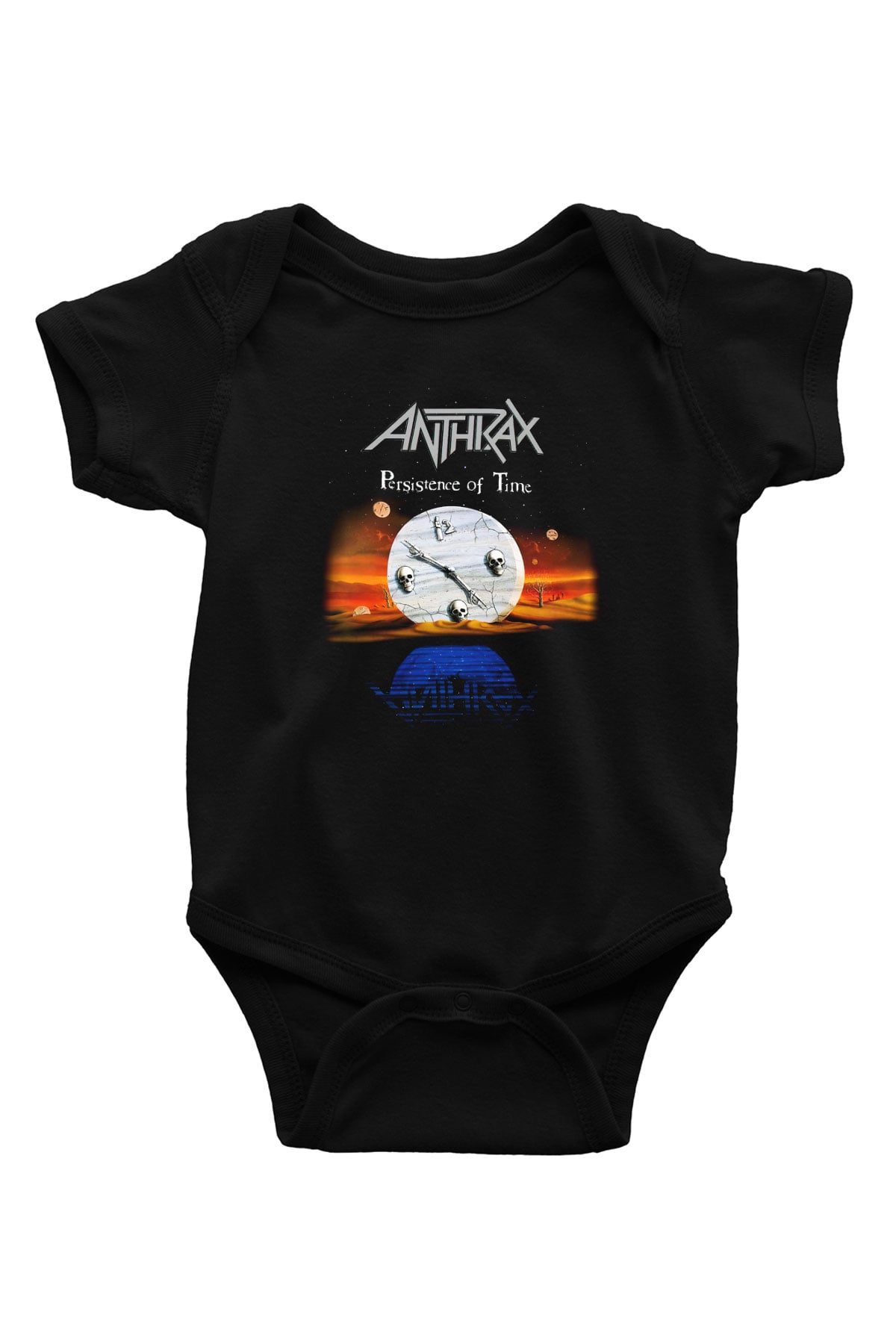 Anthrax Baskılı Siyah Bebek Body - Zıbın