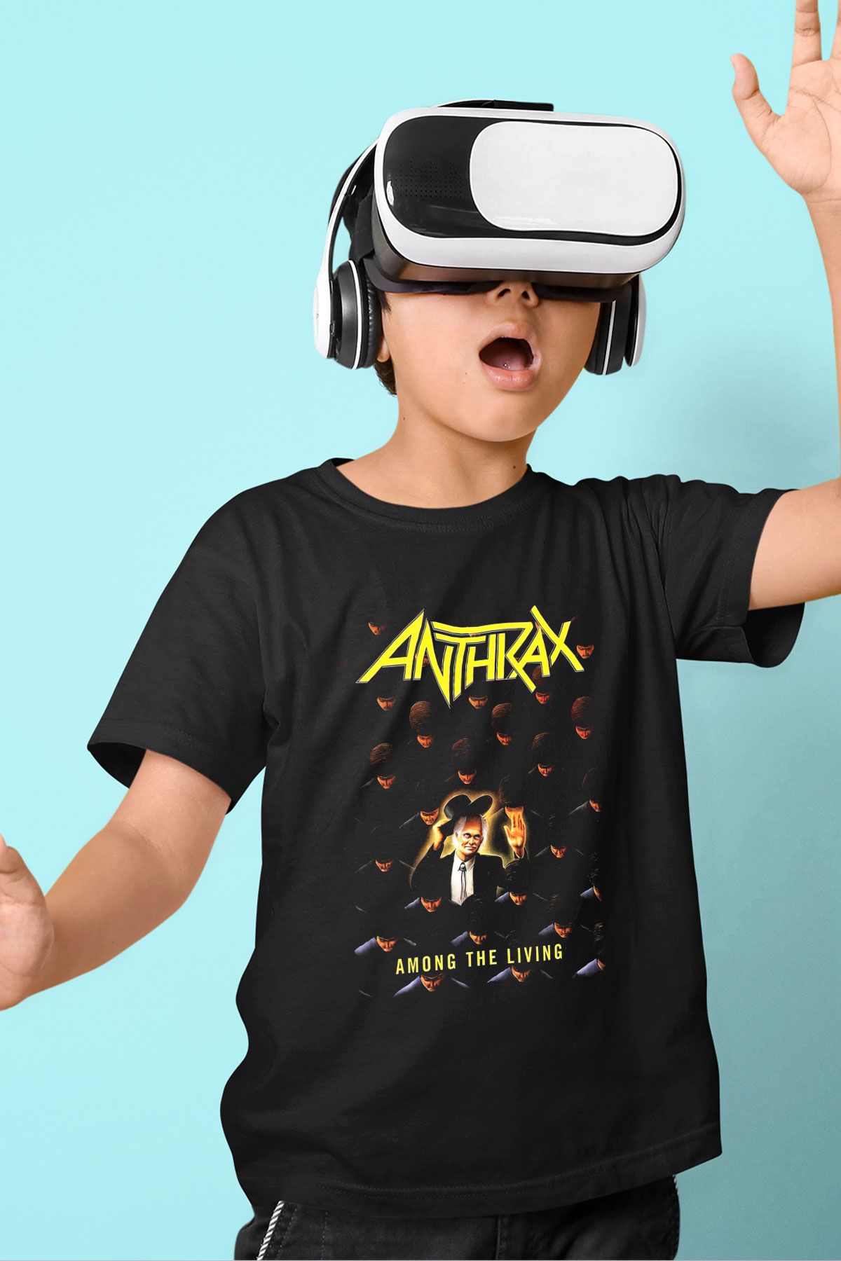 Anthrax Baskılı Siyah Unisex Çocuk Tişört