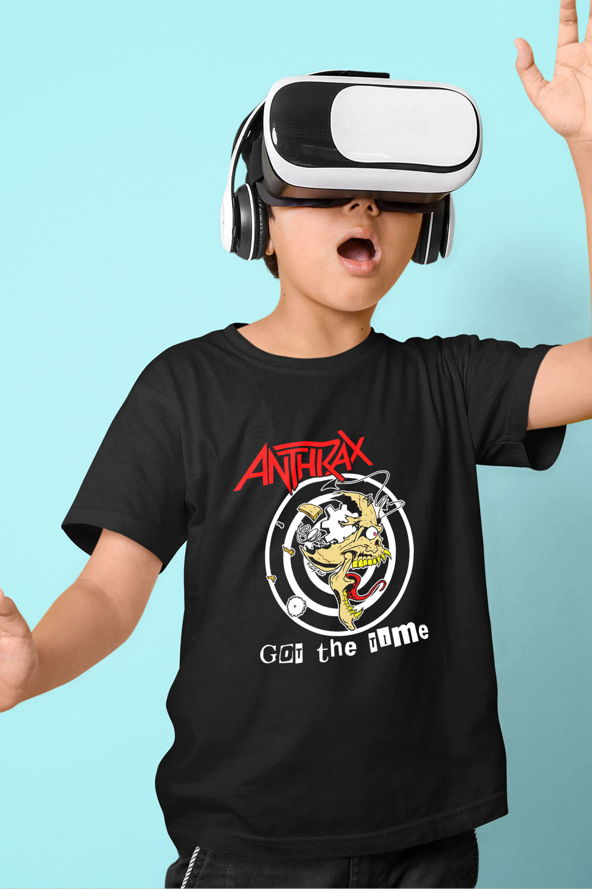 Anthrax Baskılı Siyah Unisex Çocuk Tişört