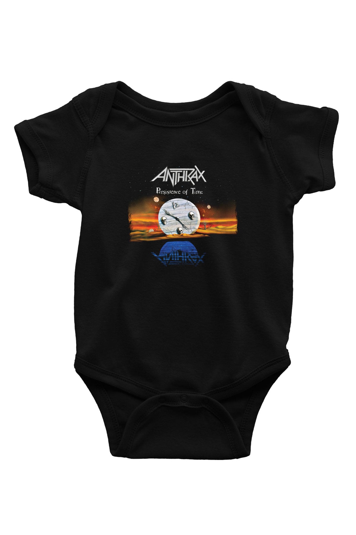 Anthrax Baskılı Unisex Siyah Bebek Body - Zıbın