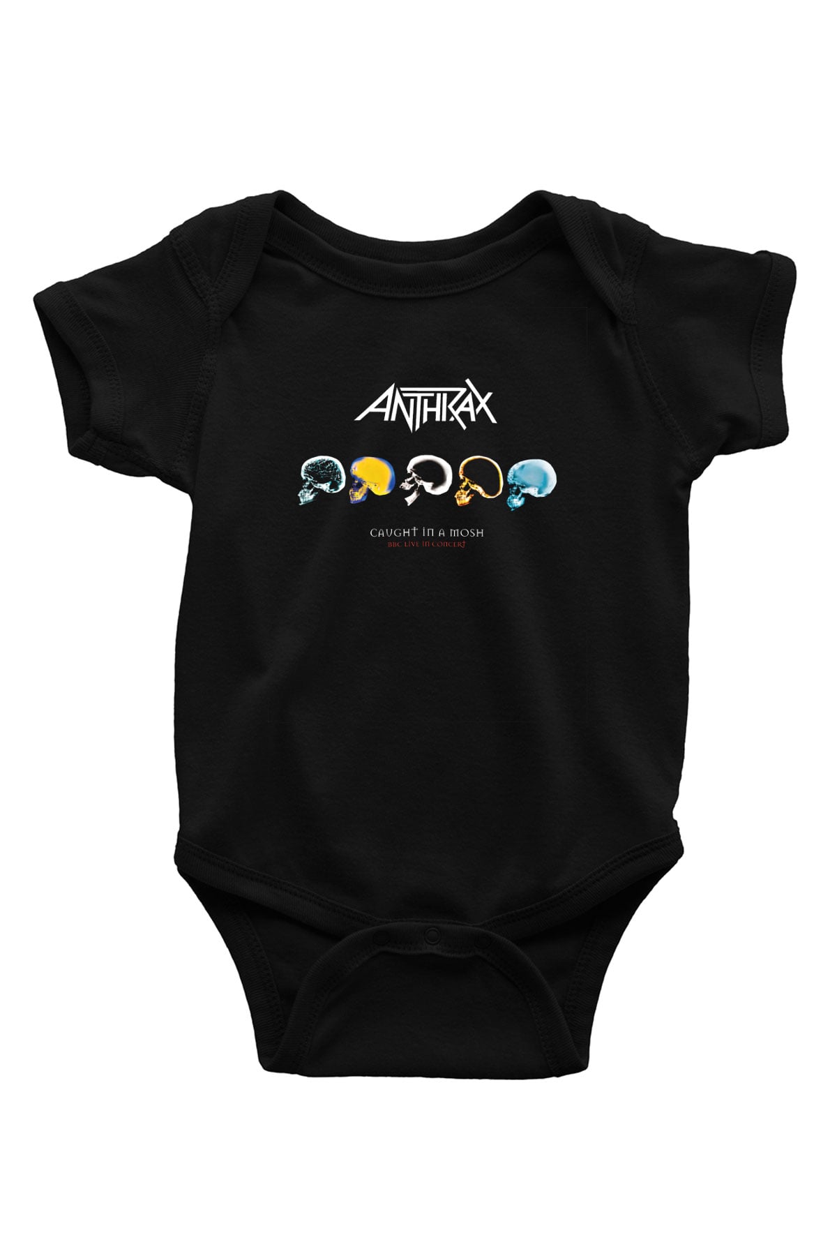Anthrax Baskılı Unisex Siyah Bebek Body - Zıbın