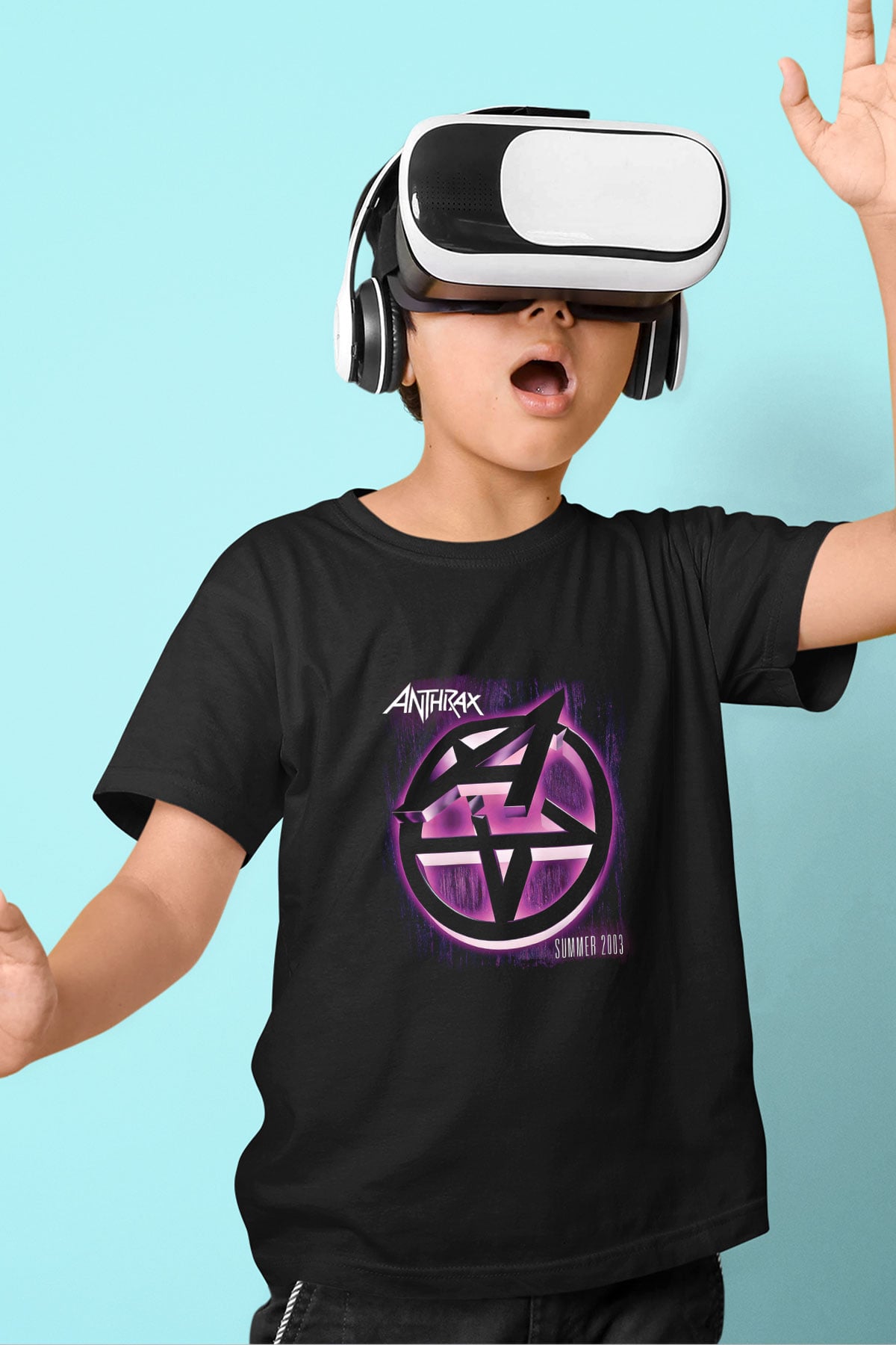 Anthrax Baskılı Unisex Siyah Çocuk Tişört