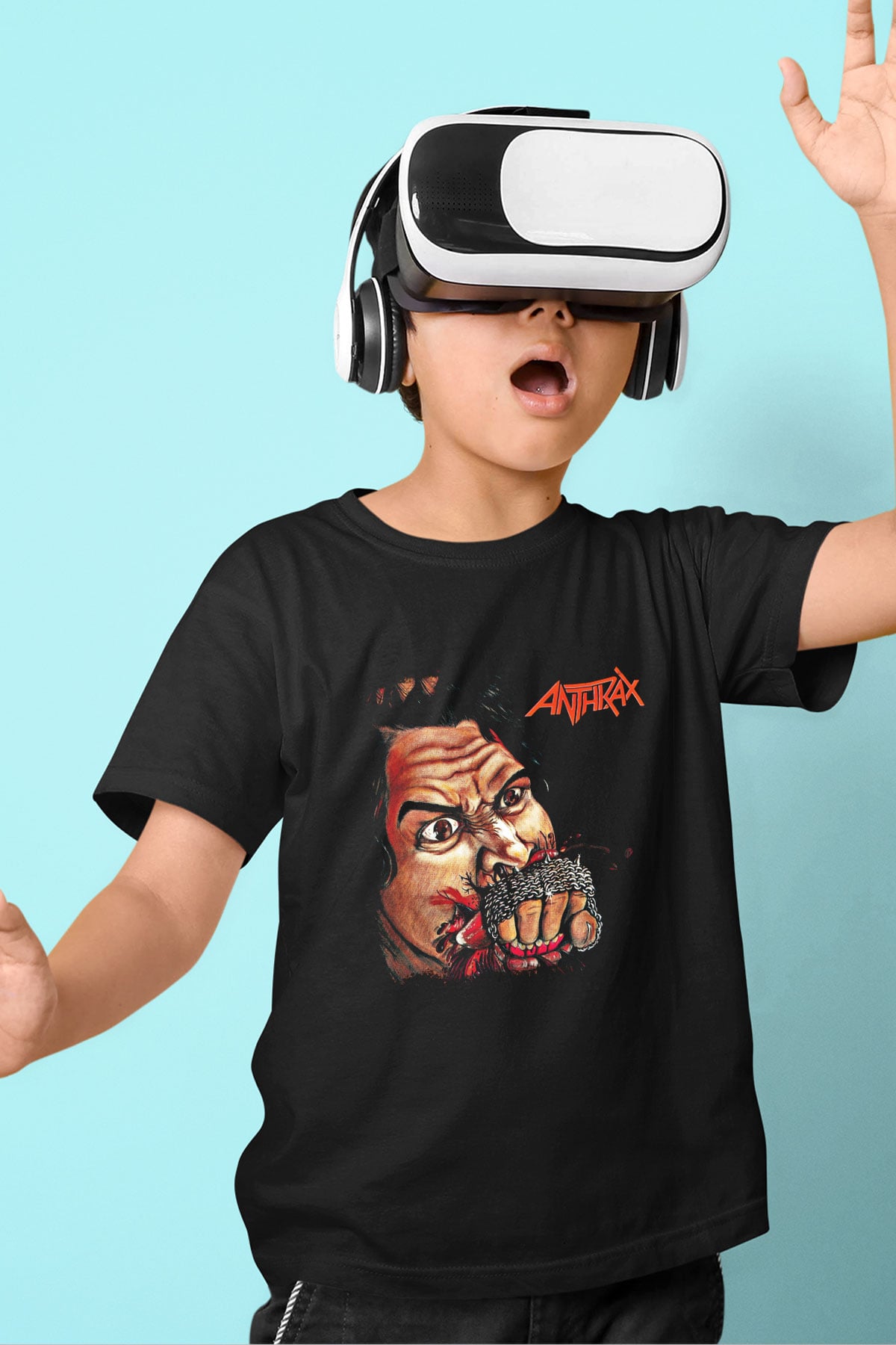 Anthrax Baskılı Unisex Siyah Çocuk Tişört