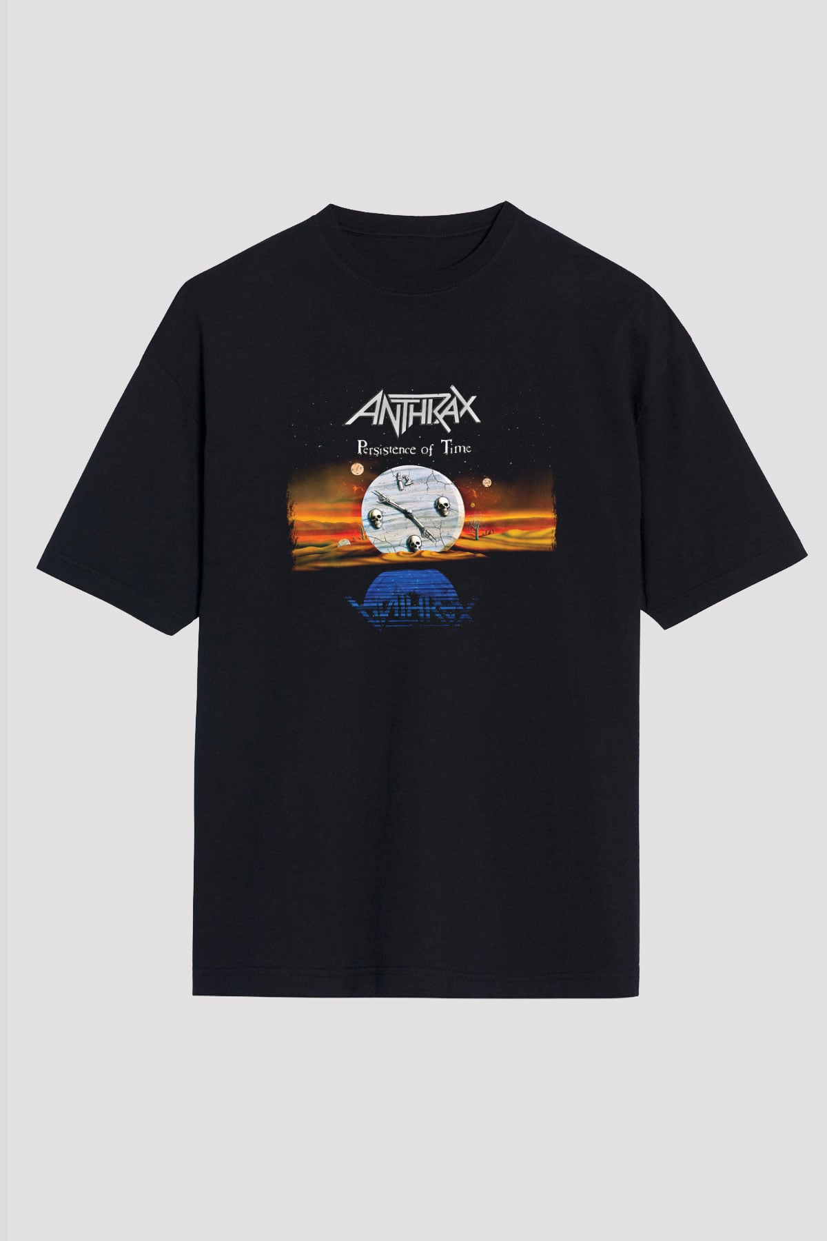 Anthrax Baskılı Unisex Siyah Oversize Tişört