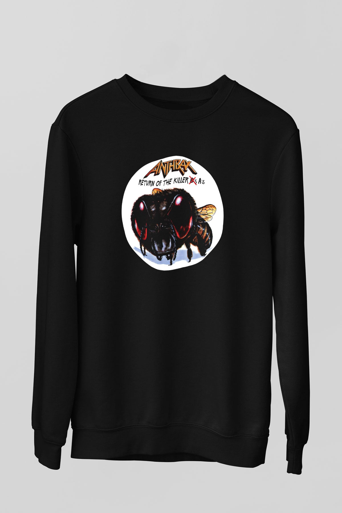 Anthrax Baskılı Unisex Siyah Sweatshirt