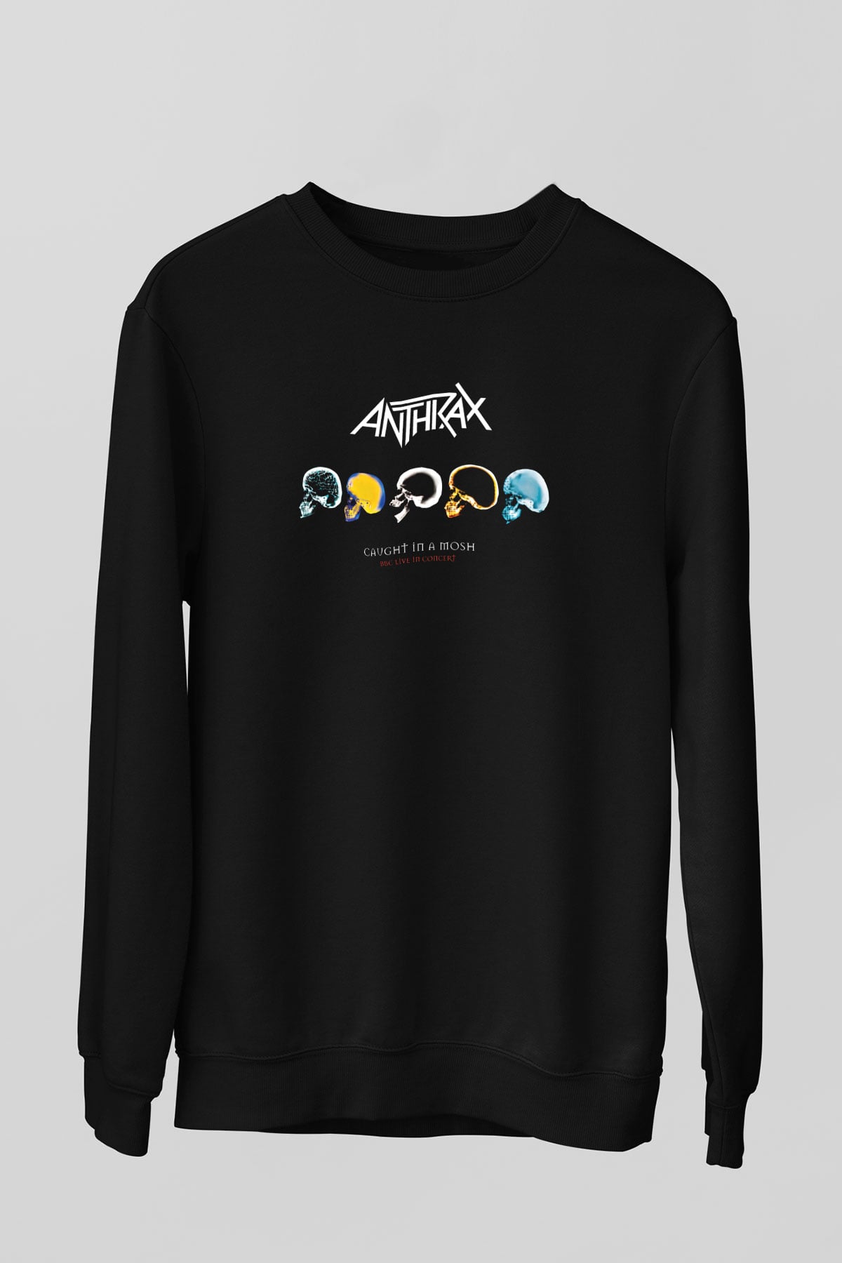 Anthrax Baskılı Unisex Siyah Sweatshirt