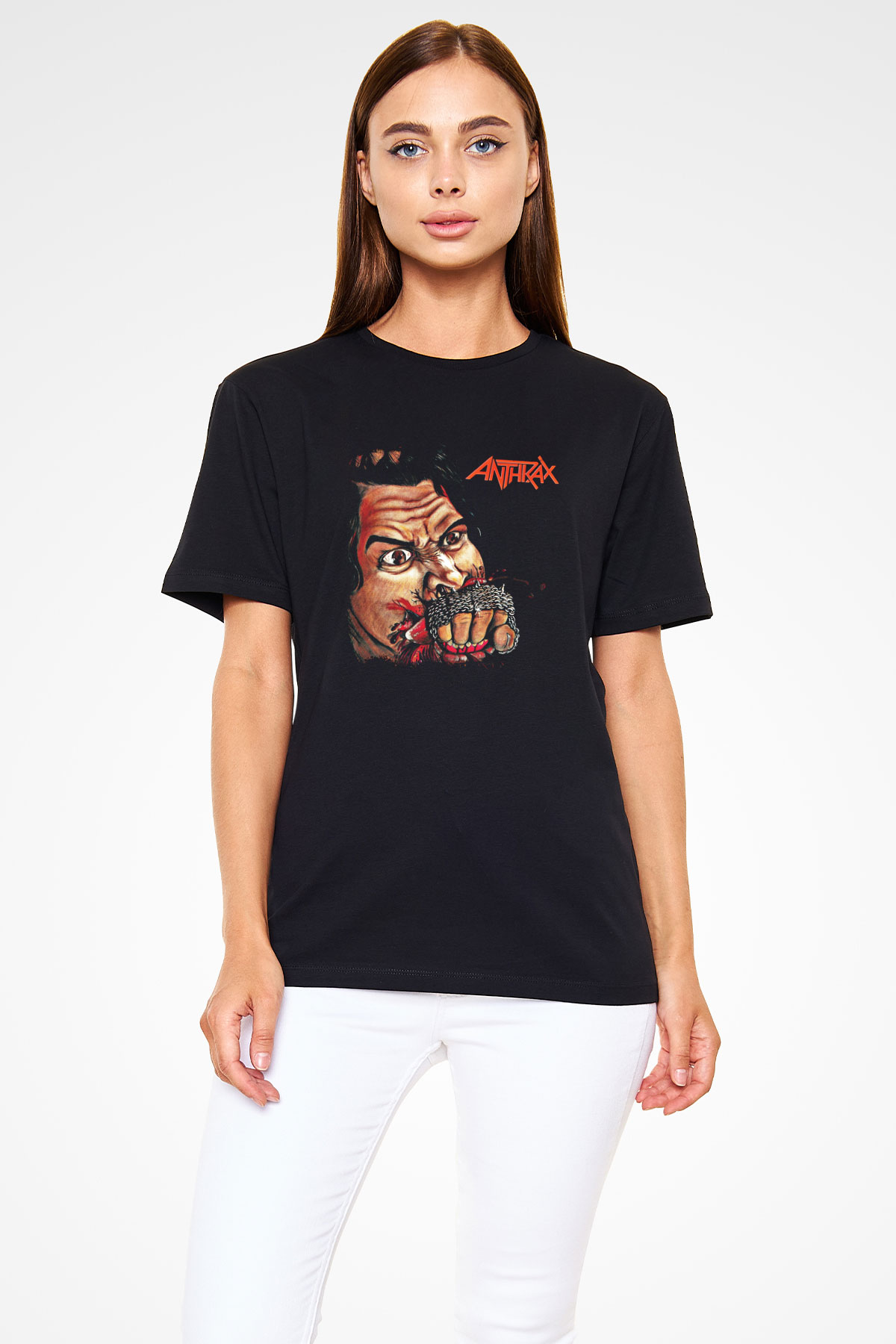 Anthrax Baskılı Unisex Siyah Tişört