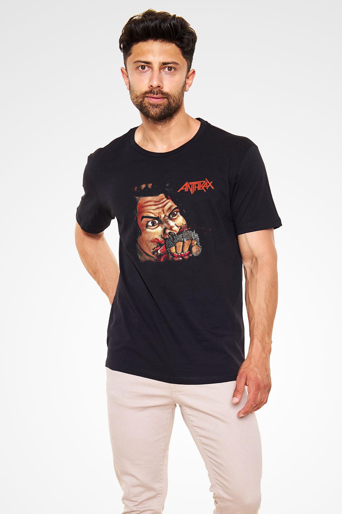 Anthrax Baskılı Unisex Siyah Tişört