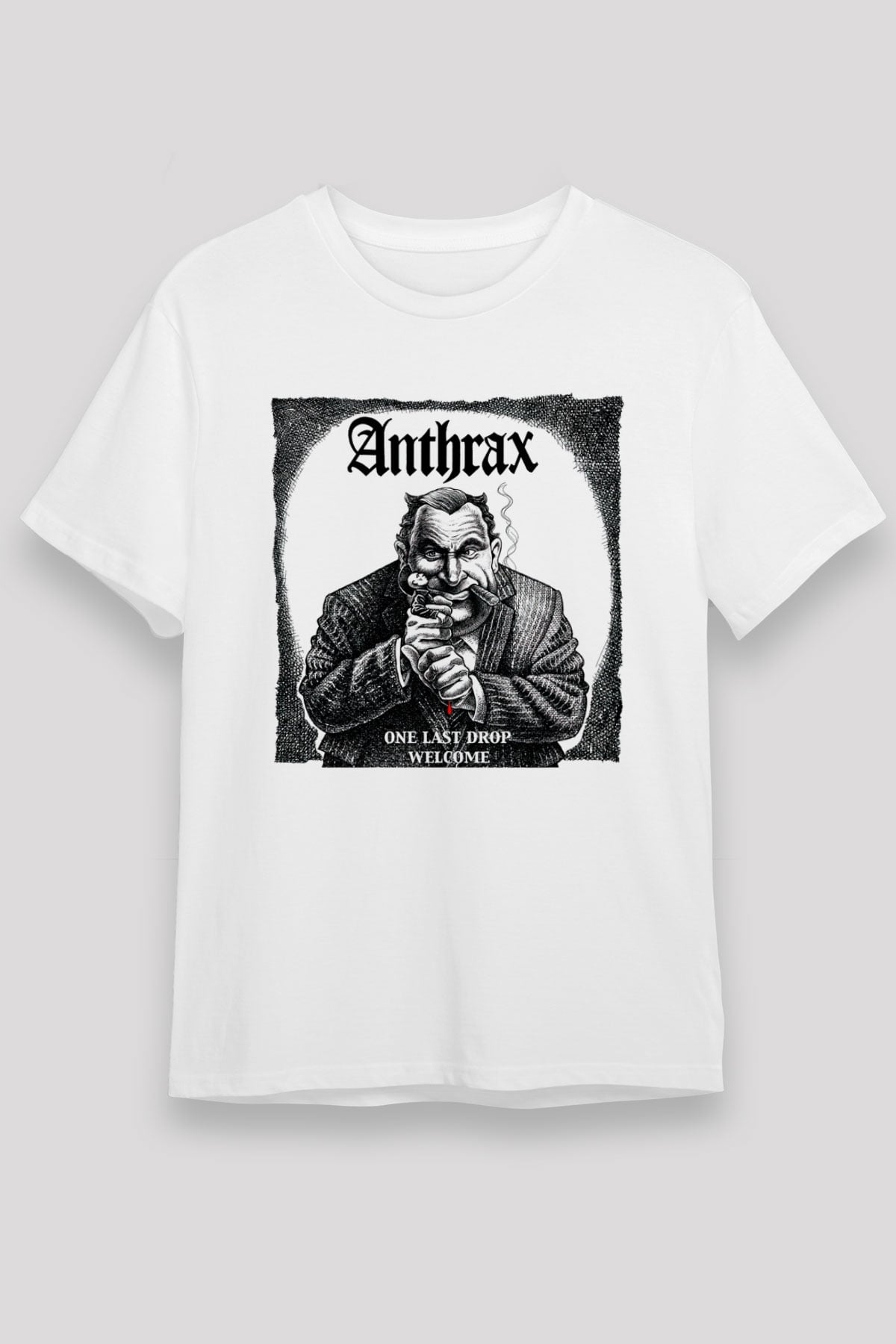 Anthrax Beyaz Unisex Tişört T-Shirt - TişörtFabrikası