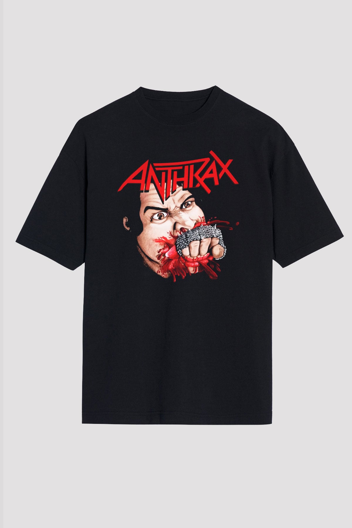 Anthrax Siyah Unisex Oversize Tişört T-Shirt