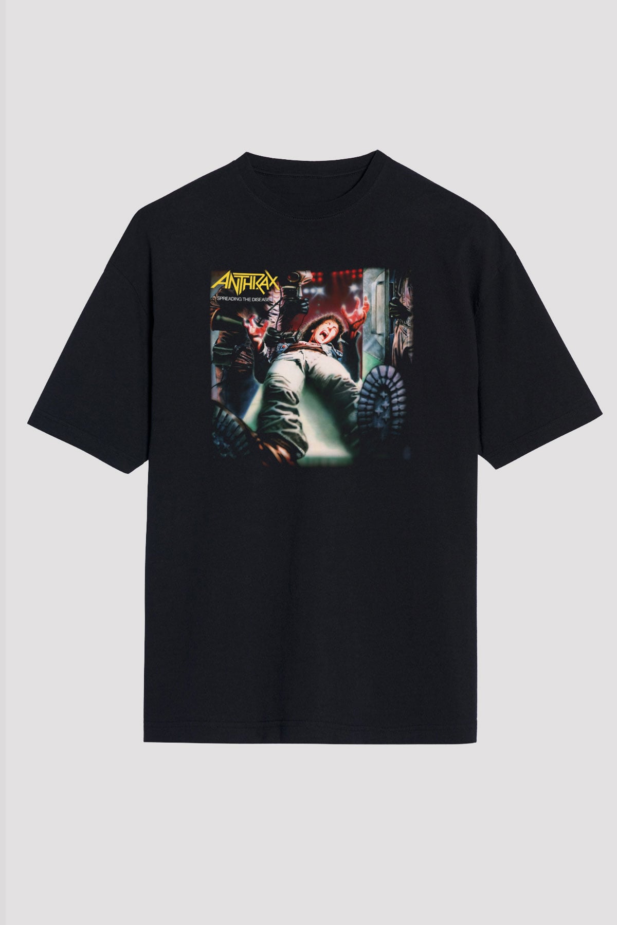 Anthrax Siyah Unisex Oversize Tişört T-Shirt