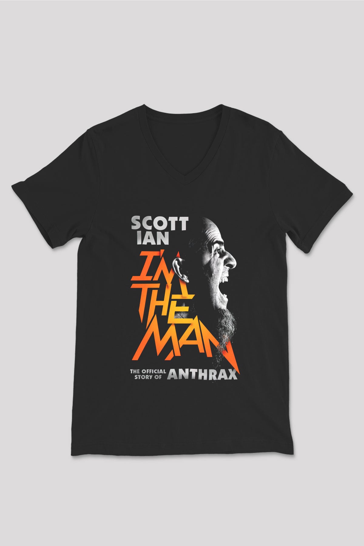 Anthrax Siyah Unisex V Yaka Tişört T-Shirt
