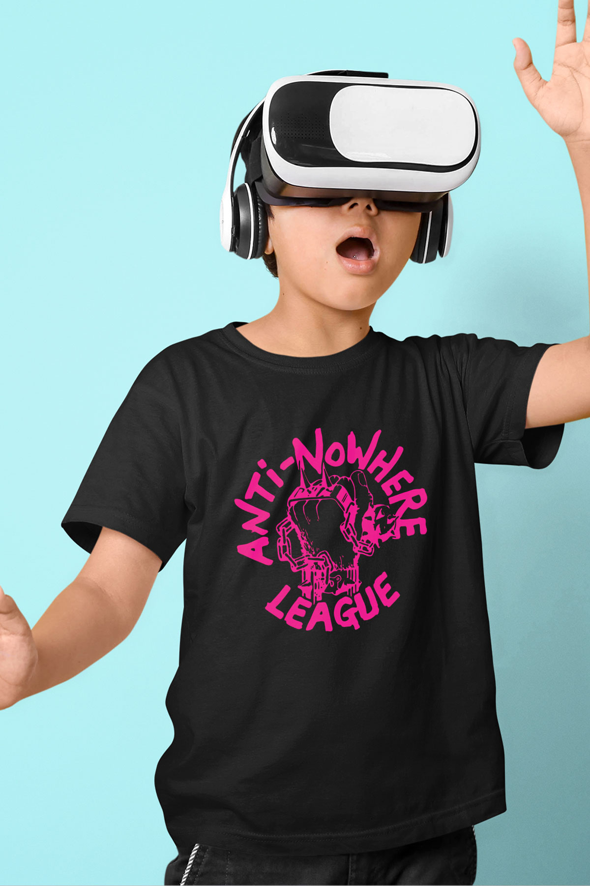 Anti-Nowhere League Baskılı Siyah Unisex Çocuk Tişört