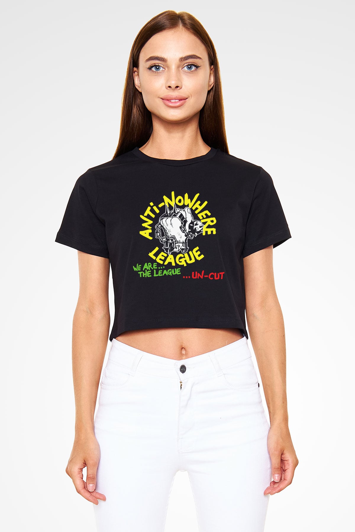 Anti-Nowhere League Siyah Crop Top Tişört