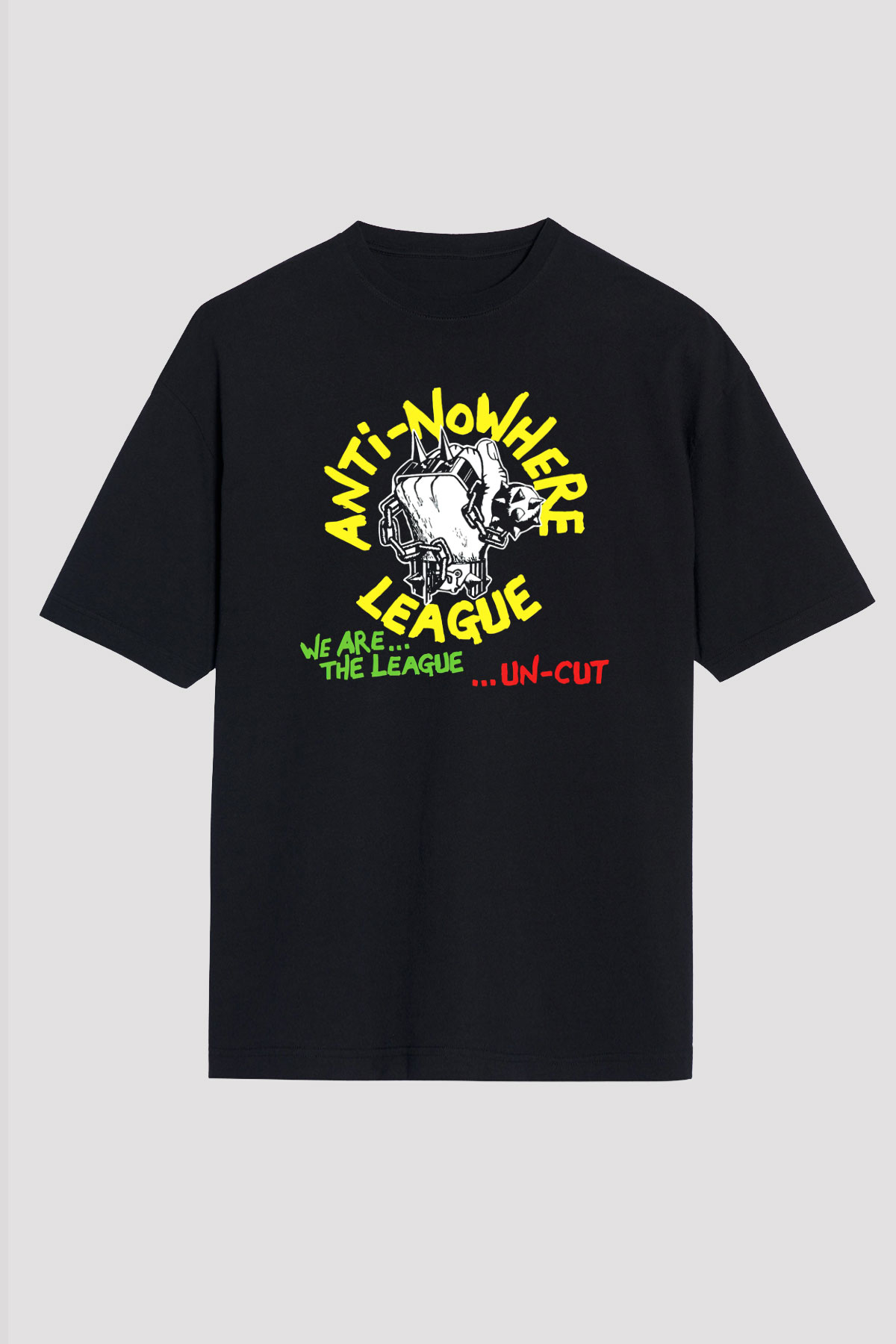 Anti-Nowhere League Siyah Unisex Oversize Tişört T-Shirt