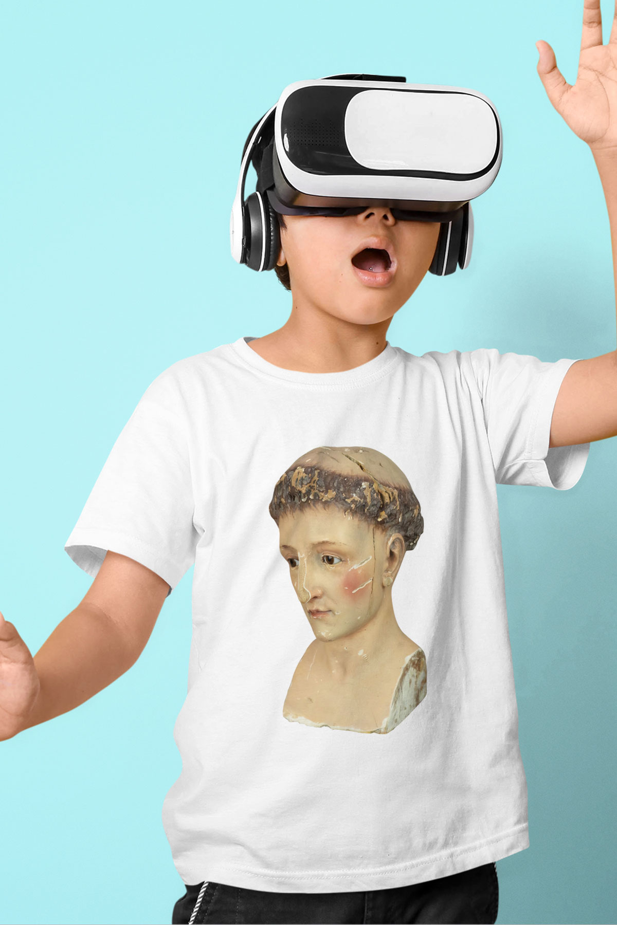 Antika satıcısı Baskılı Beyaz Unisex Çocuk Tişört