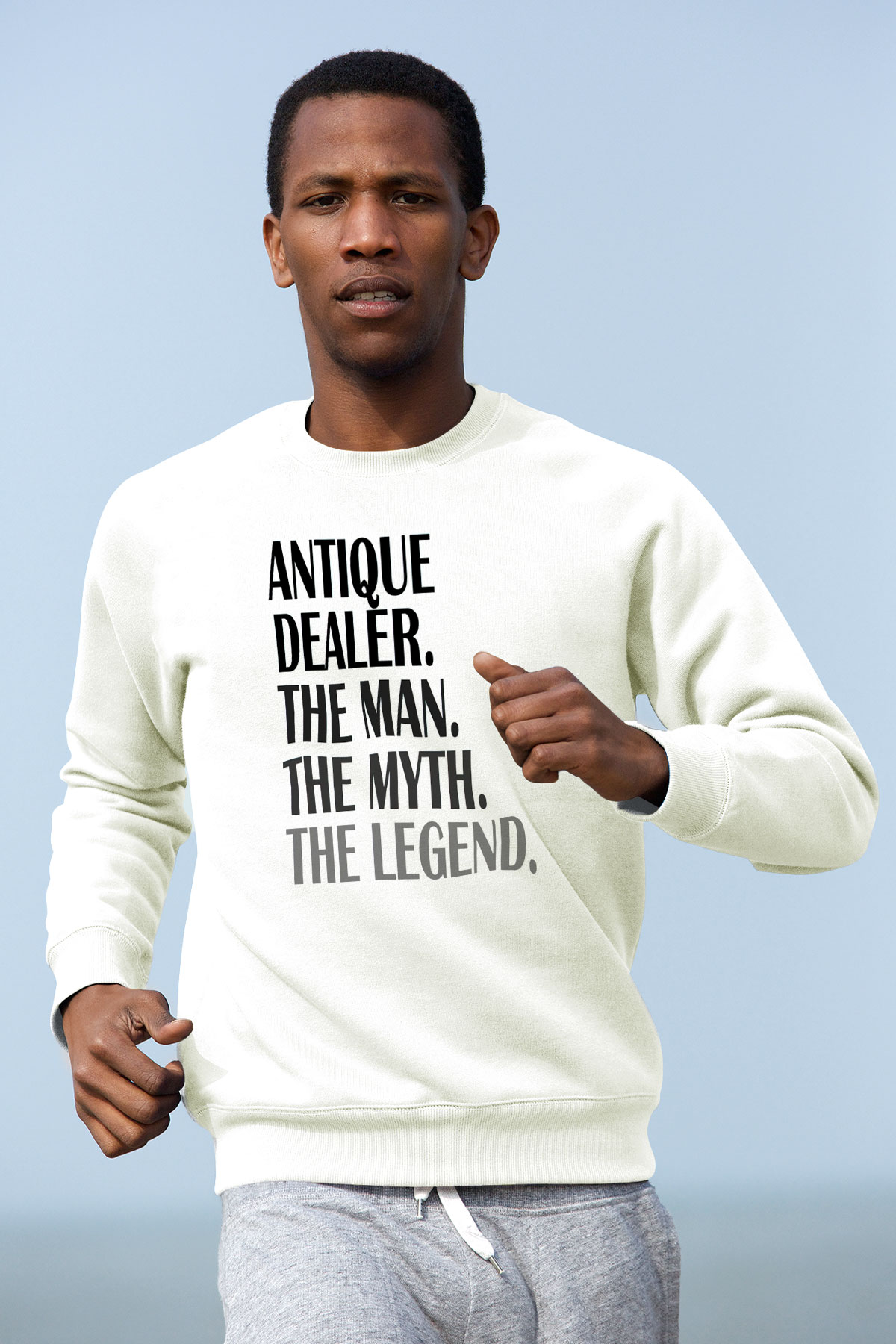 Antika satıcısı Beyaz Unisex Sweatshirt