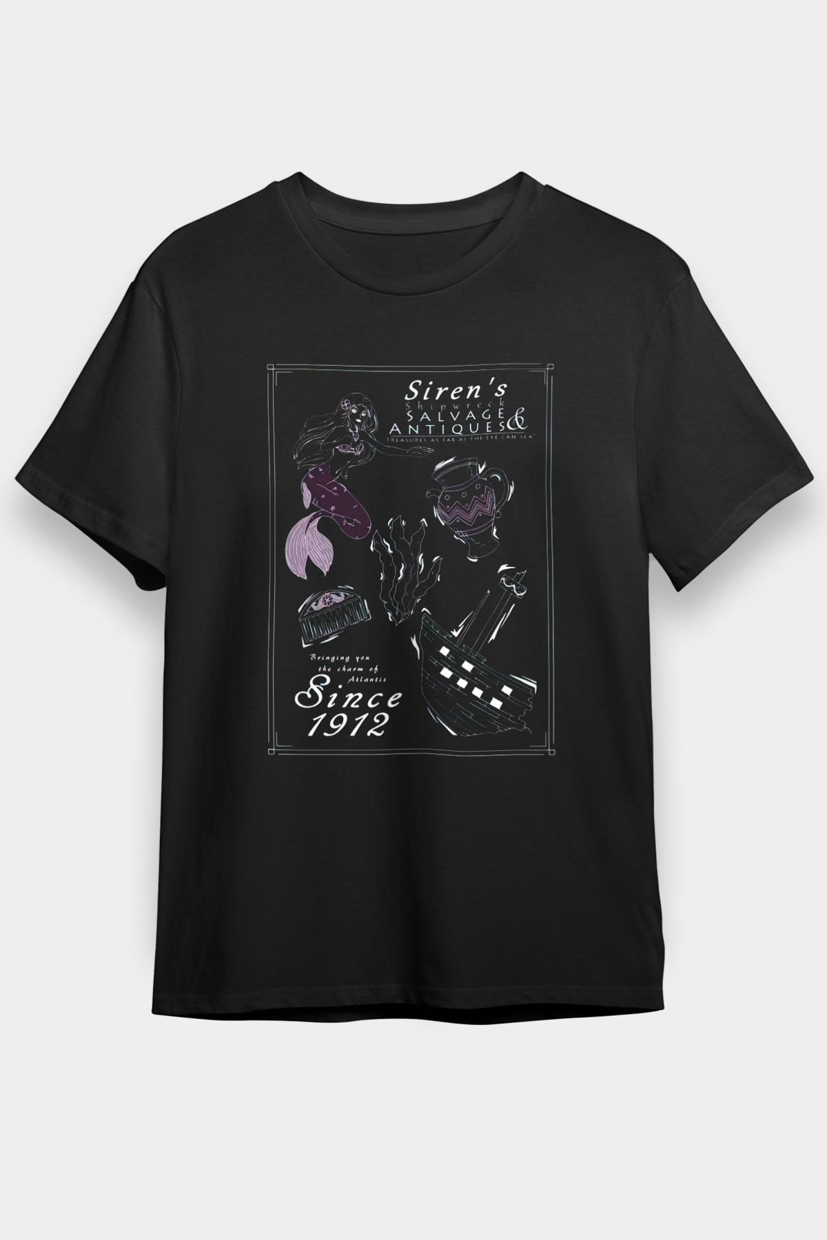 Antika satıcısı Siyah Unisex Tişört T-Shirt - TişörtFabrikası