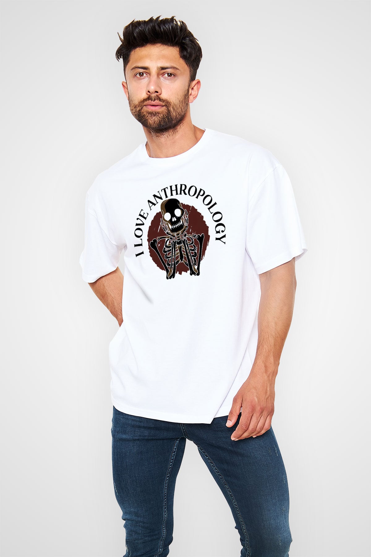 Antropolog Beyaz Unisex Oversize Tişört T-Shirt