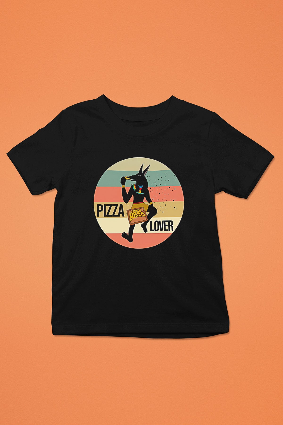 Anubis Baskılı Unisex Siyah Çocuk Tişört - Tshirt