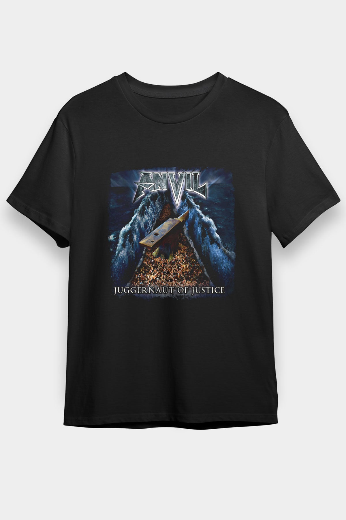 Anvil Baskılı Unisex Siyah Tişört