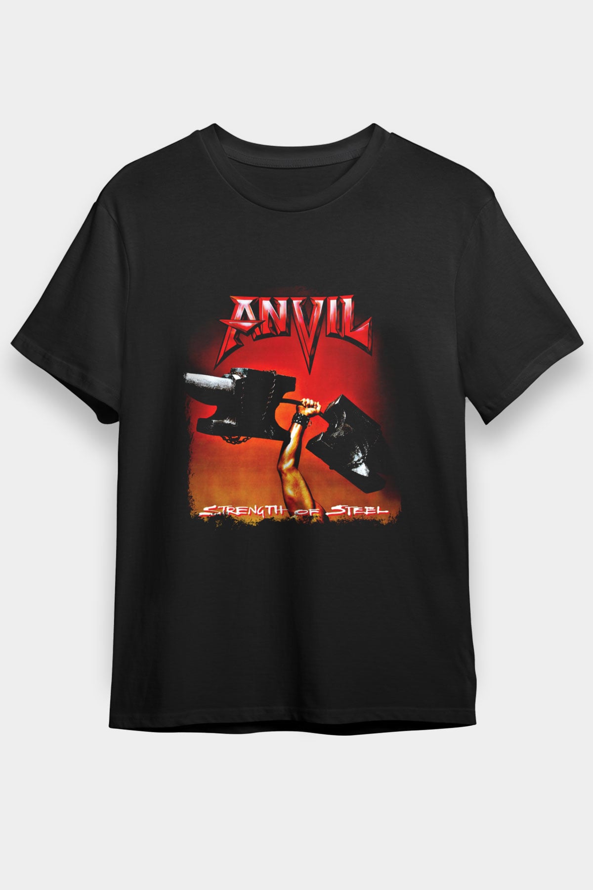 Anvil Baskılı Unisex Siyah Tişört