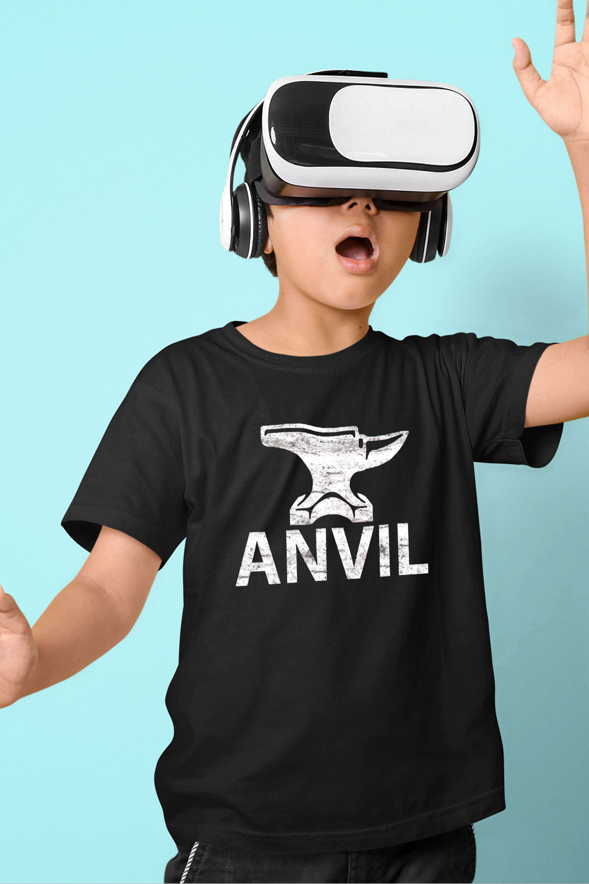 Anvil Siyah Unisex Çocuk Tişört