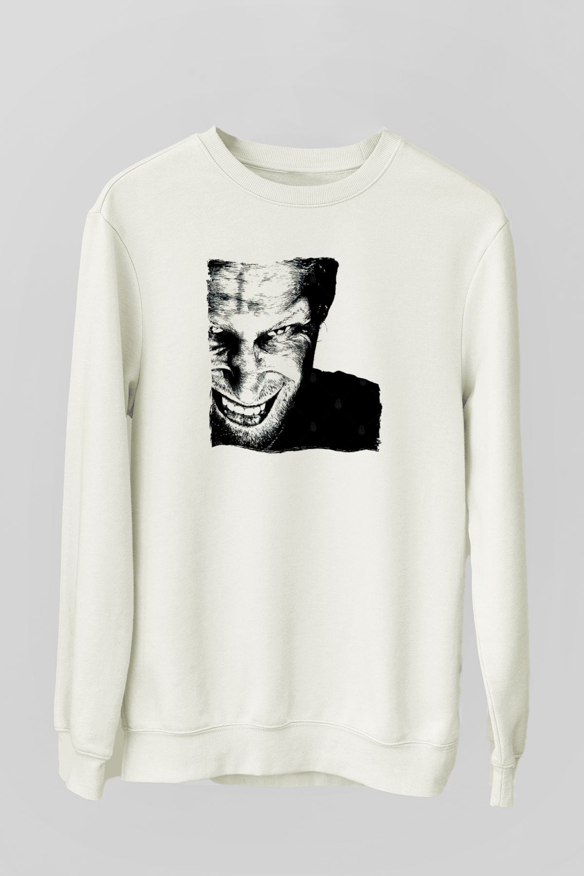 Aphex Twin Baskılı Beyaz Unisex Sweatshirt