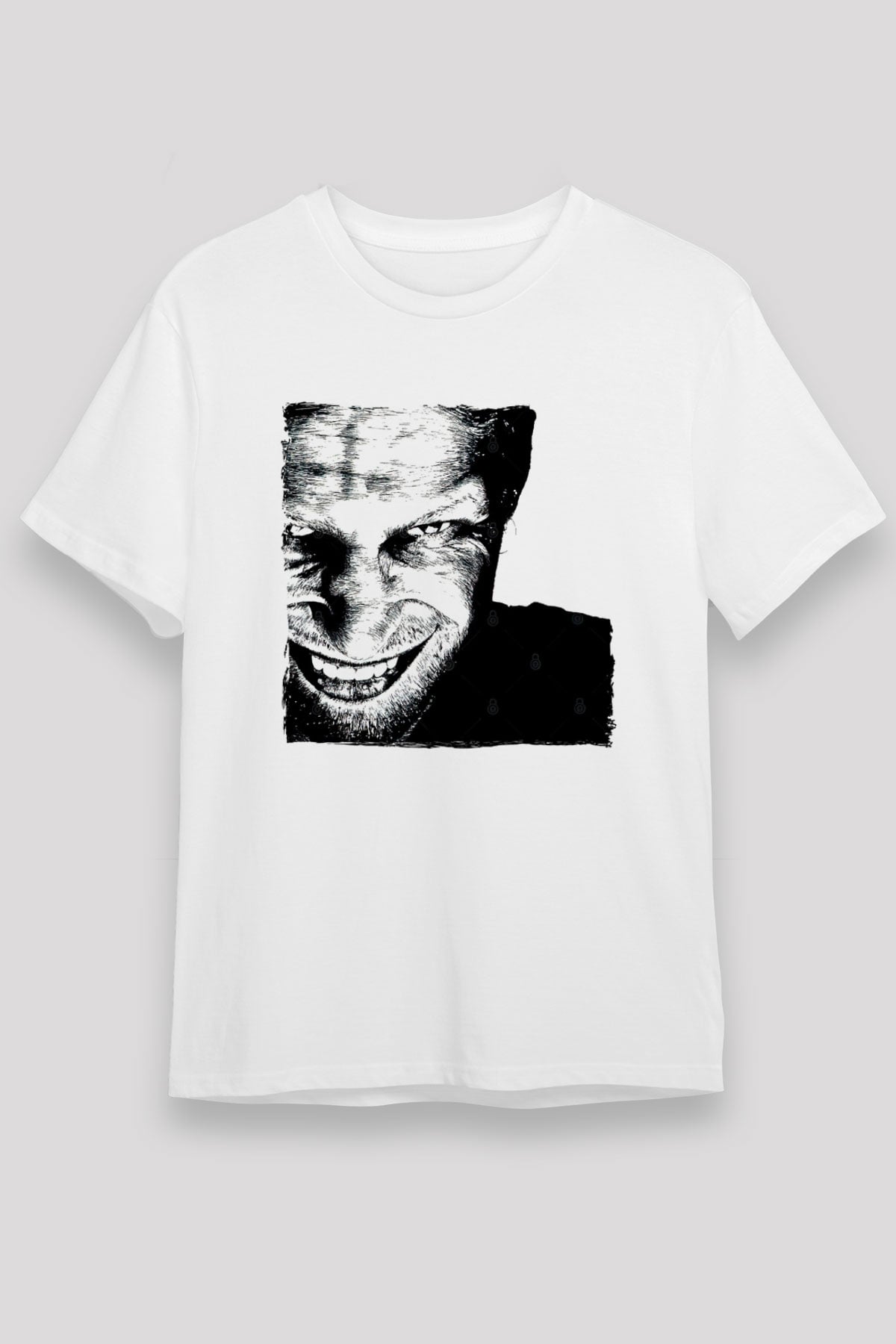 Aphex Twin Baskılı Unisex Beyaz Tişört - Tshirt