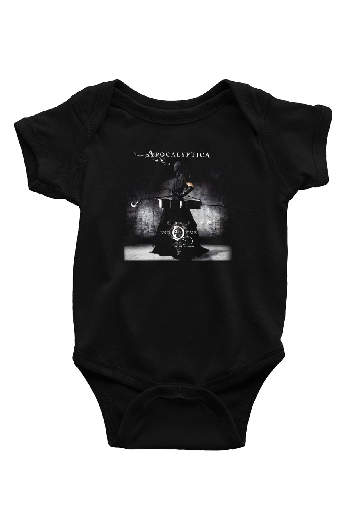 Apocalyptica Baskılı Siyah Bebek Body - Zıbın
